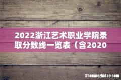 含2020-2021历年 2022浙江艺术职业学院录取分数线一览表
