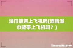 酒精湿巾能带上飞机吗？ 湿巾能带上飞机吗