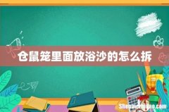 仓鼠笼里面放浴沙的怎么拆