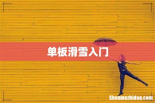 单板滑雪入门