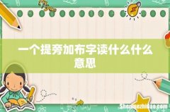 一个提旁加布字读什么什么意思
