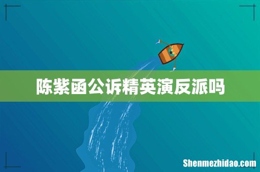 陈紫函公诉精英演反派吗