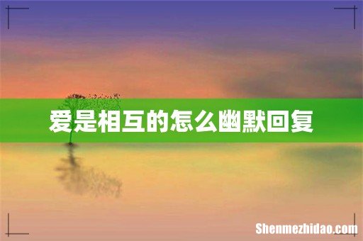 爱是相互的怎么幽默回复