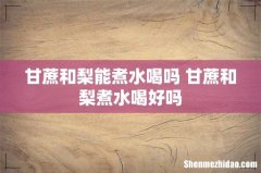 甘蔗和梨能煮水喝吗 甘蔗和梨煮水喝好吗