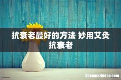 抗衰老最好的方法 妙用艾灸抗衰老