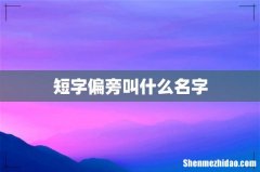 短字偏旁叫什么名字