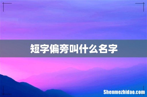 短字偏旁叫什么名字