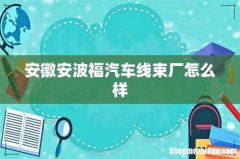 安徽安波福汽车线束厂怎么样