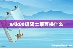 wlk80级战士荣誉换什么