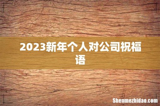 2023新年个人对公司祝福语