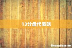 13分盘代表啥