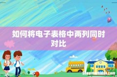 如何将电子表格中两列同时对比