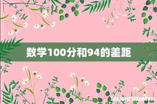 数学100分和94的差距
