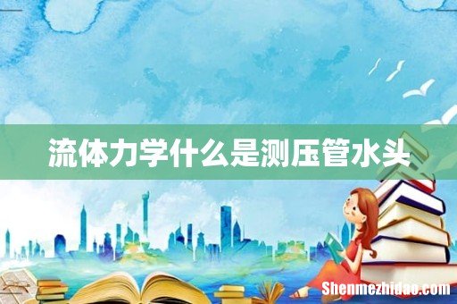 流体力学什么是测压管水头