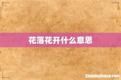 花落花开什么意思