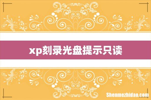 xp刻录光盘提示只读