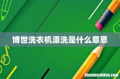 博世洗衣机漂洗是什么意思