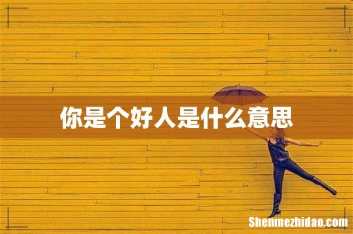 你是个好人是什么意思