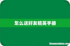 怎么送好友精英手册