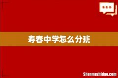 寿春中学怎么分班