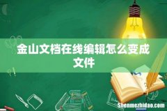 金山文档在线编辑怎么变成文件