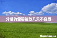 分装的雪碧能放几天不变质