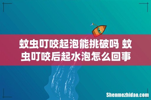 蚊虫叮咬起泡能挑破吗 蚊虫叮咬后起水泡怎么回事