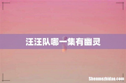 汪汪队哪一集有幽灵