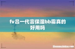 fv吕一代言保湿bb霜真的好用吗
