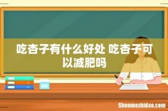 吃杏子有什么好处 吃杏子可以减肥吗