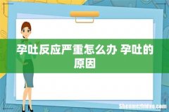 孕吐反应严重怎么办 孕吐的原因