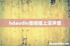 hdaudio音响插上没声音