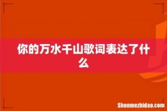 你的万水千山歌词表达了什么