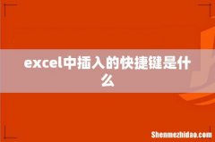 excel中插入的快捷键是什么