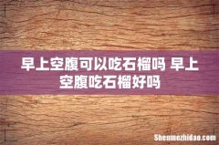 早上空腹可以吃石榴吗 早上空腹吃石榴好吗