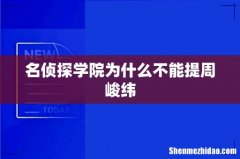 名侦探学院为什么不能提周峻纬