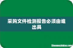 采购文件检测报告必须由谁出具