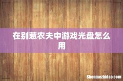 在别惹农夫中游戏光盘怎么用