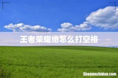 王者荣耀绝怎么打空格