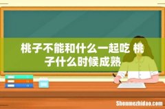 桃子不能和什么一起吃 桃子什么时候成熟
