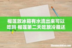 榴莲放冰箱有水流出来可以吃吗 榴莲第二天吃放冷藏还是冷冻