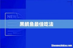 黑鲷鱼最佳吃法