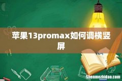 苹果13promax如何调横竖屏