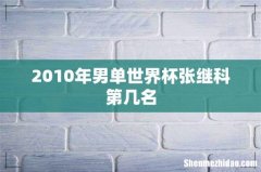 2010年男单世界杯张继科第几名