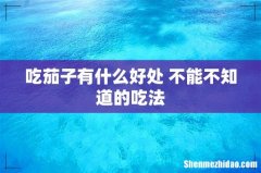 吃茄子有什么好处 不能不知道的吃法