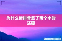 为什么猪排骨煮了两个小时还硬
