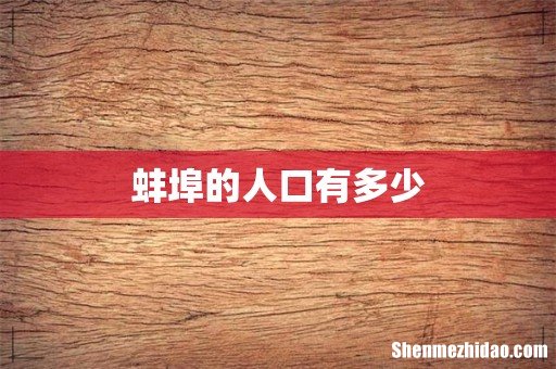 蚌埠的人口有多少