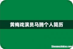 黄梅戏演员马腾个人简历