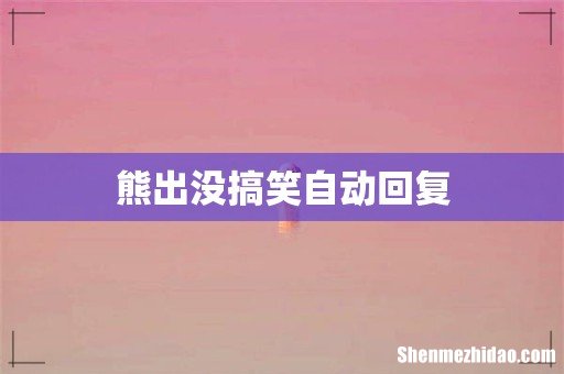 熊出没搞笑自动回复