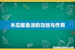 木瓜鲫鱼汤的功效与作用